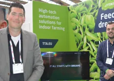 Peter Rietveld and Niels den Ouden in the special indoor farming booth of TTA